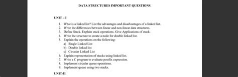 data structure important questions class 12