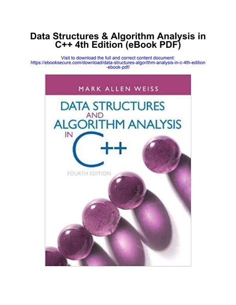data structures and algorithm analysis in c 4th edition