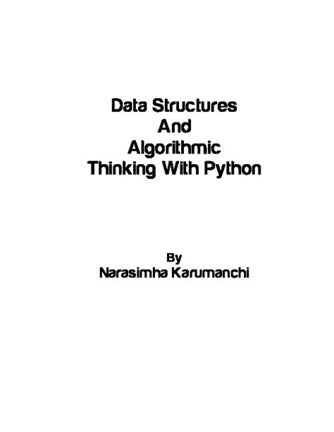 data structures and algorithmic thinking with python pdf github