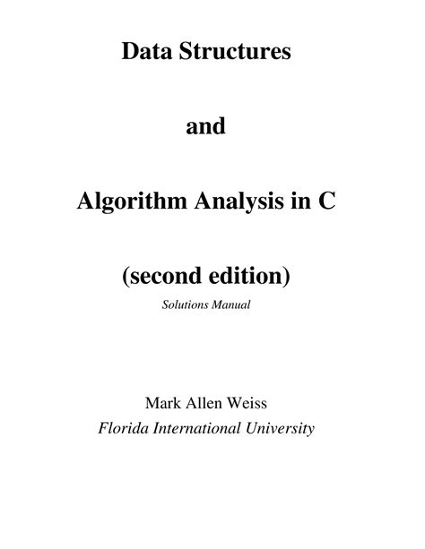 data structures and algorithms analysis in c pdf