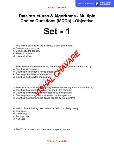 data structures and algorithms multiple choice questions
