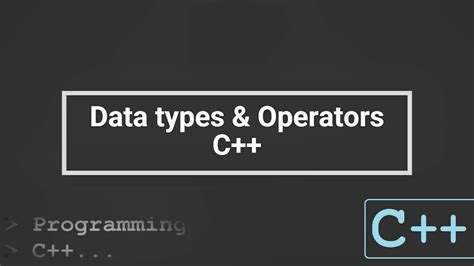 data types and operators in c++