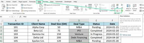 data validation syntax in excel