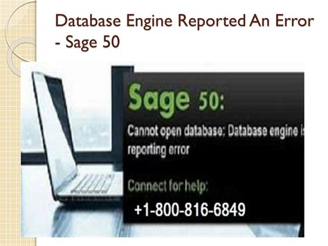 Database Engine Reported An Error Sage 50