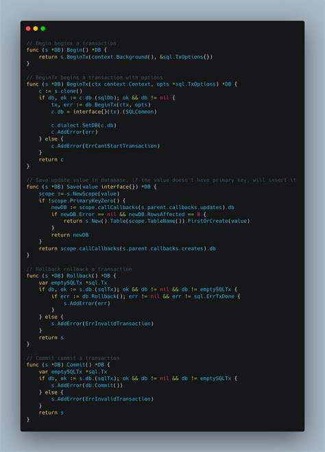 database sql golang transaction