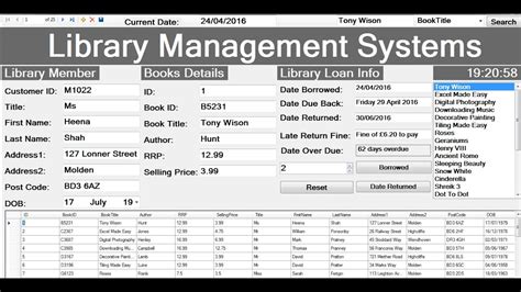 Database Table For Library Management System