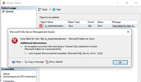 Database Time Out Error