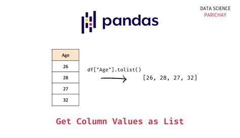 dataframe get column values