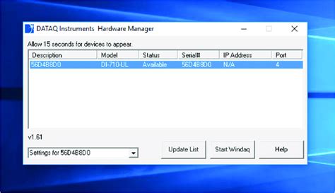 Dataq Instruments Hardware Manager
