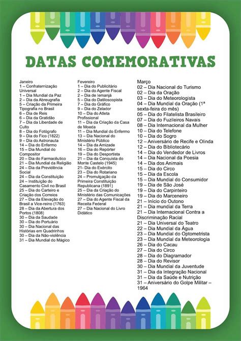 datas comemorativas nacionais 2022