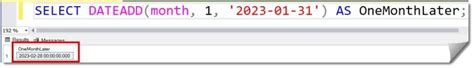 date add month sql server