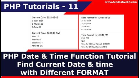 date and time function program in php