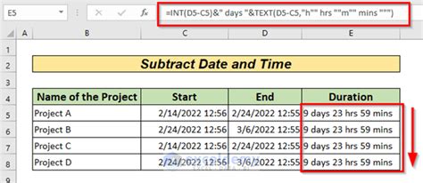 date and time minus hours in excel