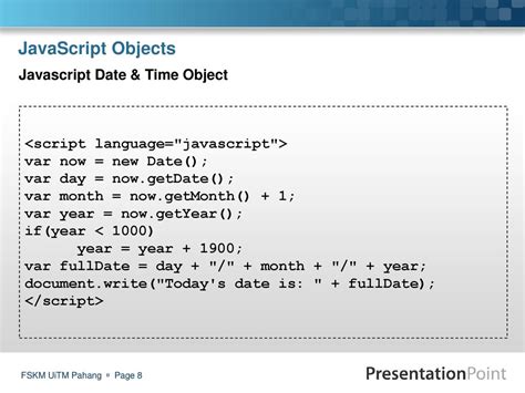 date and time object in javascript