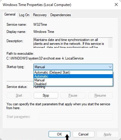 date and time sync failed windows 11
