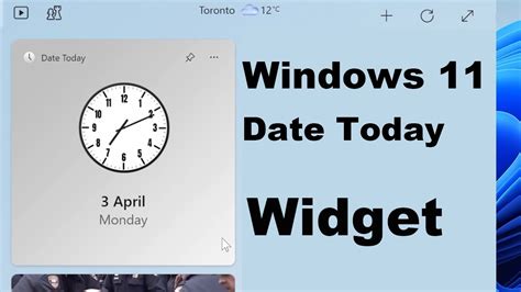 date and time widget for windows