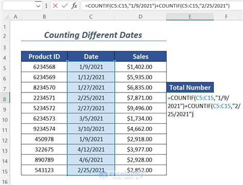 date count function in excel