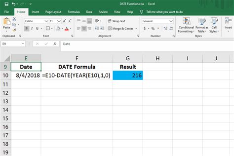 date count in excel