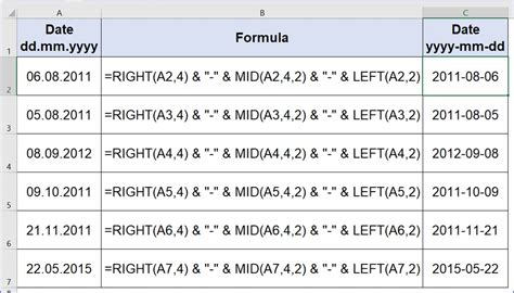 date format dd mm yy in excel