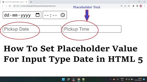 Date Format Placeholder Html