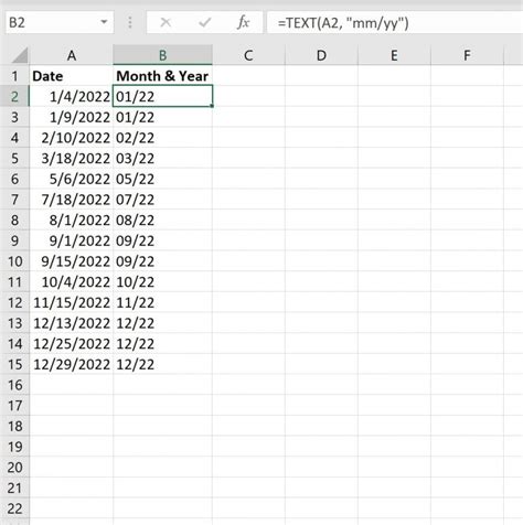 date in excel month year