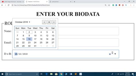 date input in html format