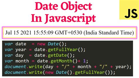 date object in javascript w3schools