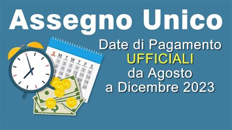 date pagamento assegno unico dicembre