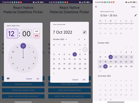 date range picker android library