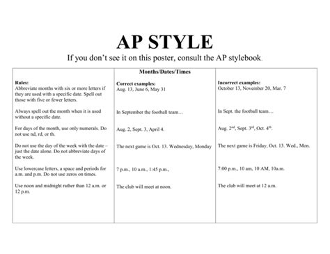 Date Ranges In Ap Style