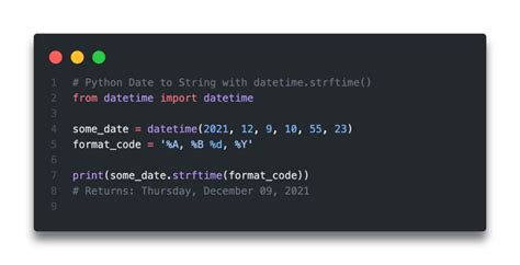 date strftime python example