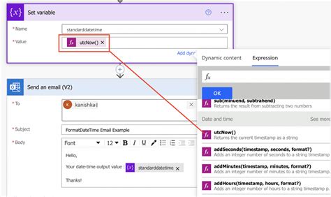 date time format in power automate