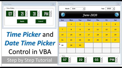 date time picker vba excel 64 bit