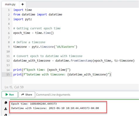 date time to epoch python