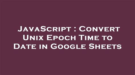 date to unix epoch js