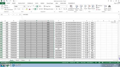 date wise total in excel