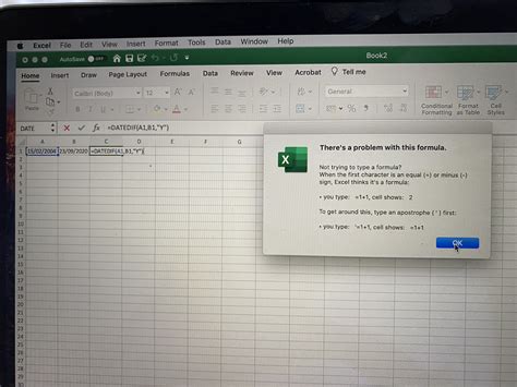 datedif is not working in excel 365