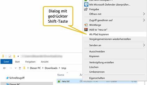 Windows Explorer – Pfad und Dateiname in Zwischenablage kopieren