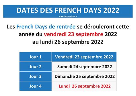 dates des french days 2023