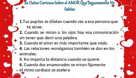 DATOS CURIOSOS ACERCA DEL AMOR - YouTube