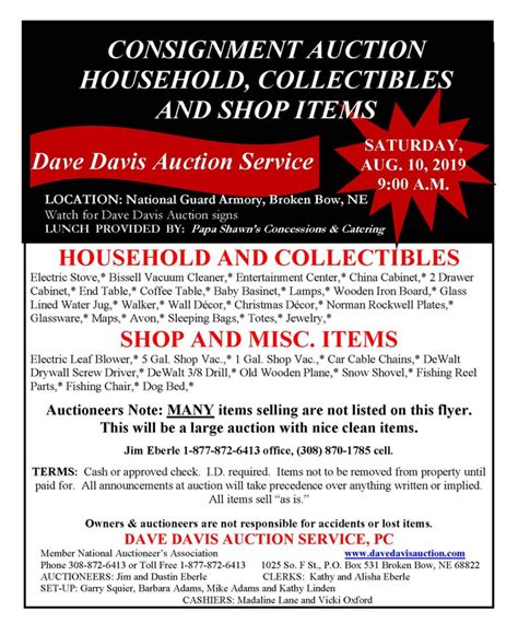 dave davis auction service broken bow