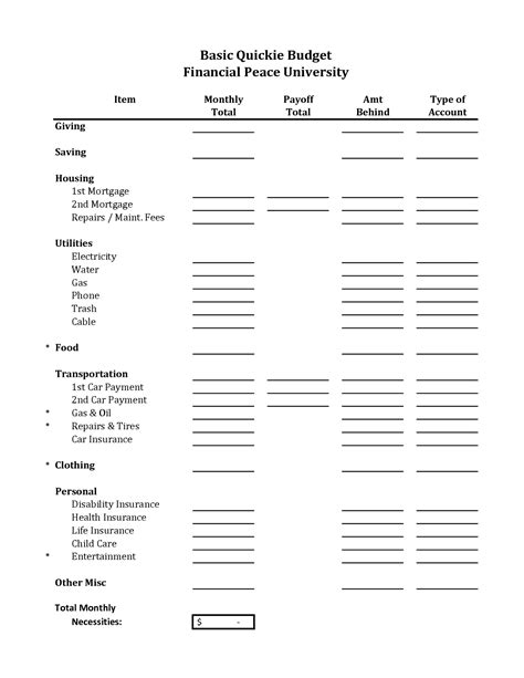 Dave Ramsey Budget Spreadsheet Template with Form Templates Dave Ramsey