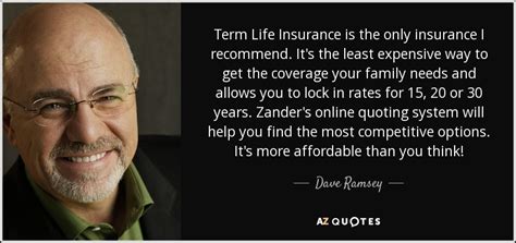 dave ramsey life insurance recommended quotes