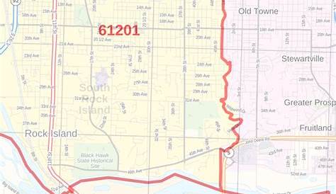 Davenport Ia Zip Code Iowa Wall Map (Red Line Style) By
