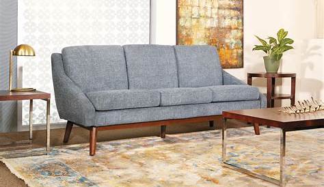 Davenport Sofa in Navy Fabric with Coffee Legs K/D