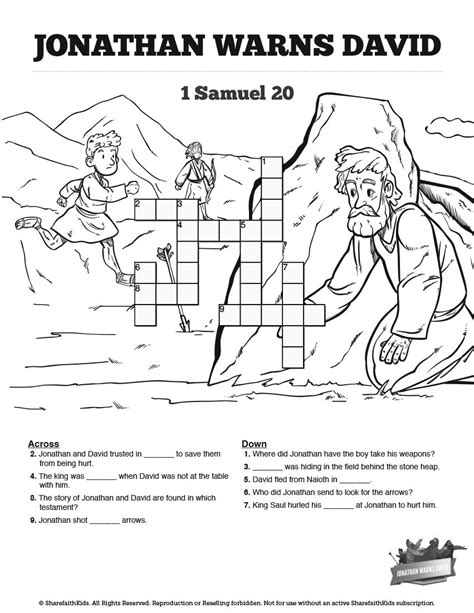 David And Jonathan Activity Sheets