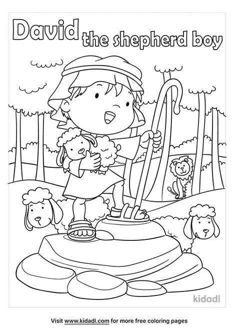 david as a shepherd coloring page