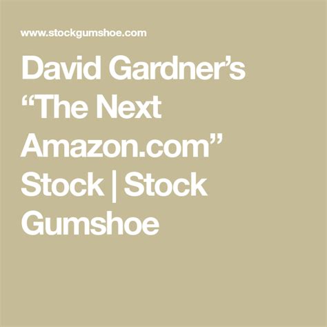 david gardner next amazon