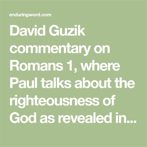 david guzik commentary on romans