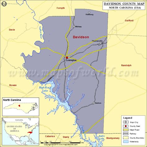 Davidson County Nc Line Map